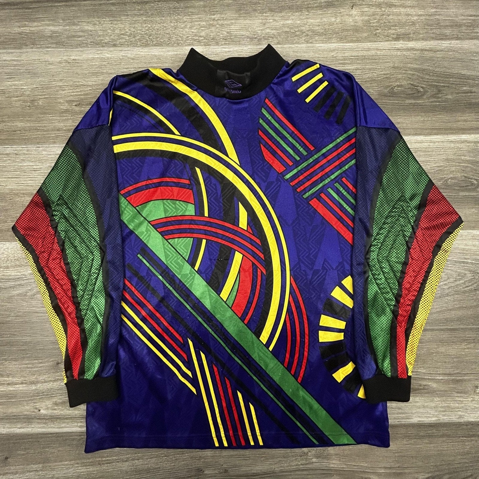 Vintage Umbro Soccer Goalkeeper Jersey Shirt Mens XL Multicolor 90s USA Abstract