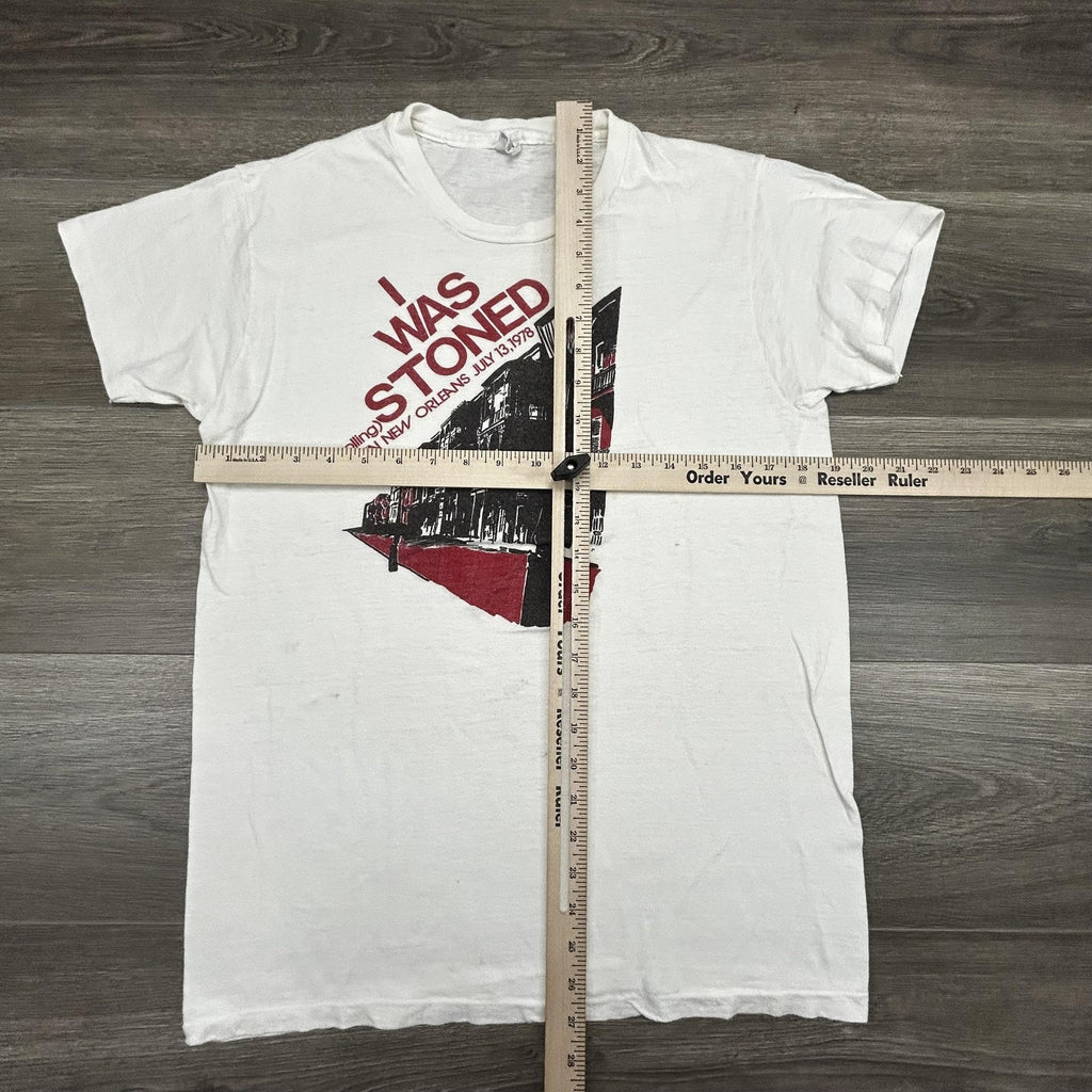 Vintage Rolling Stones Shirt Mens Large White I Was Stoned 1978 New Orleans RARE