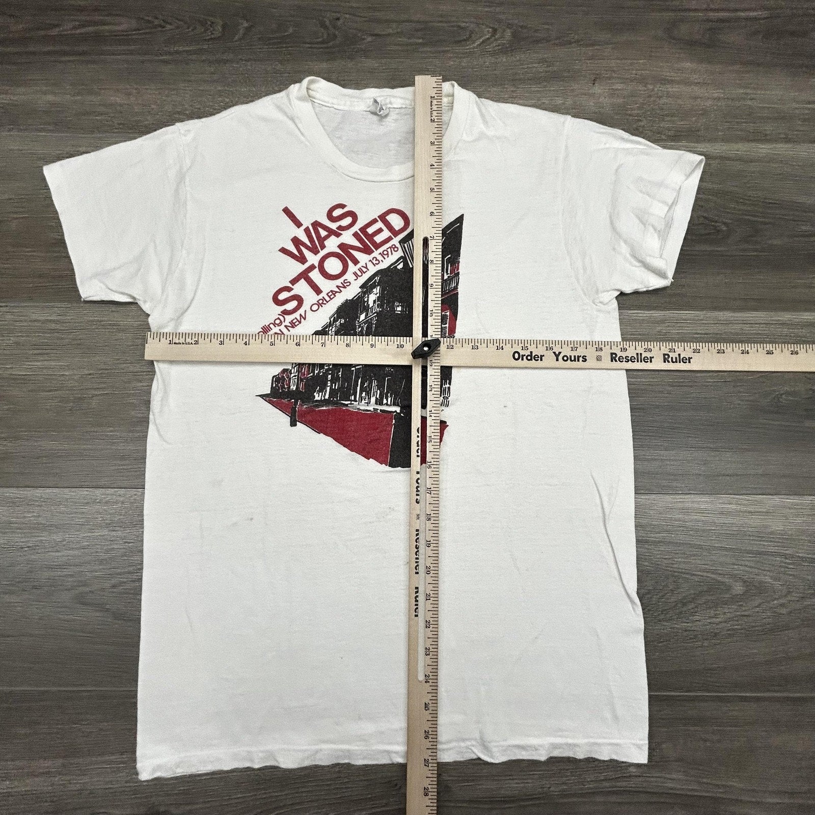 Vintage Rolling Stones Shirt Mens Large White I Was Stoned 1978 New Orleans RARE
