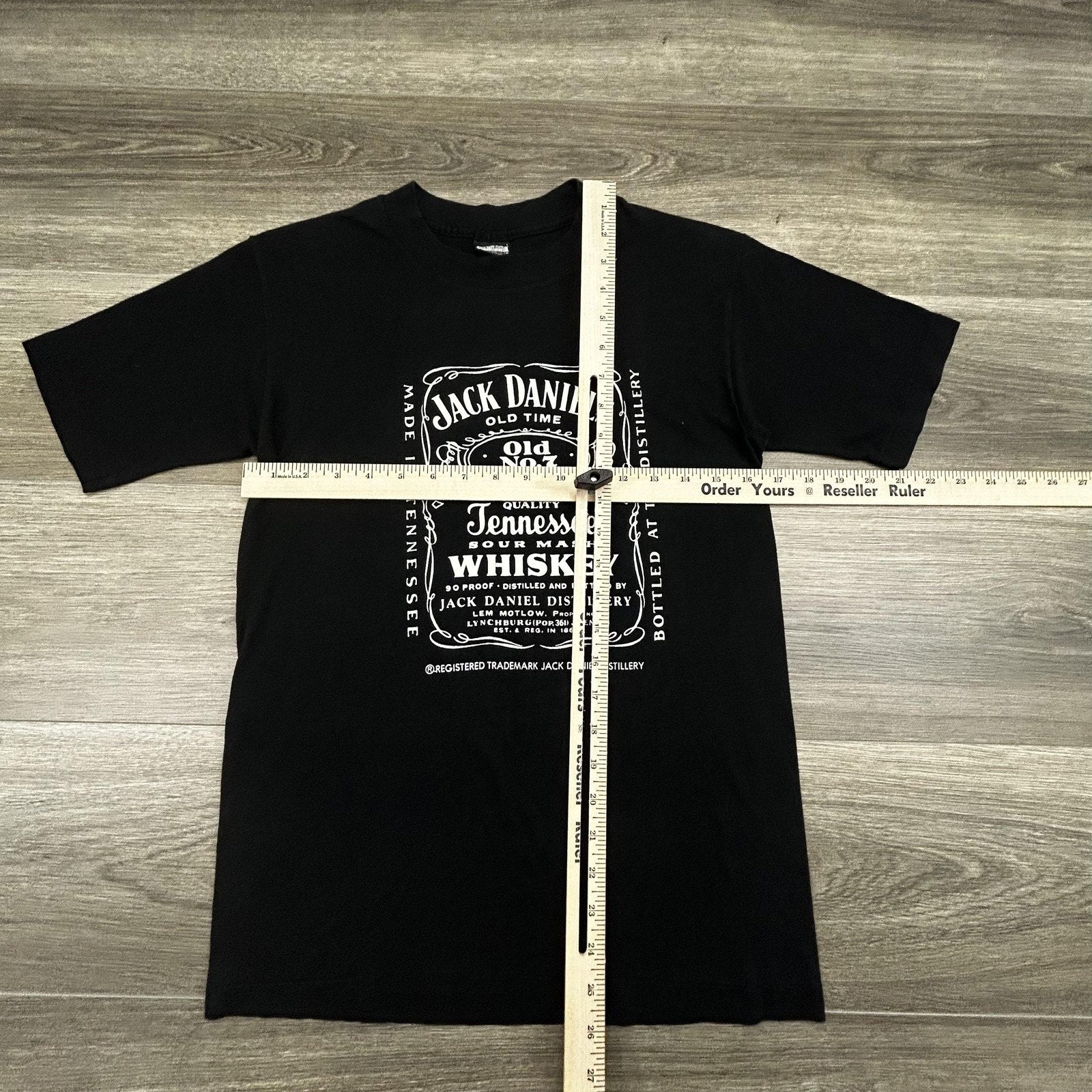 Vintage 80s Jack Daniel's Whiskey Shirt Mens Medium Black Single Stitch USA