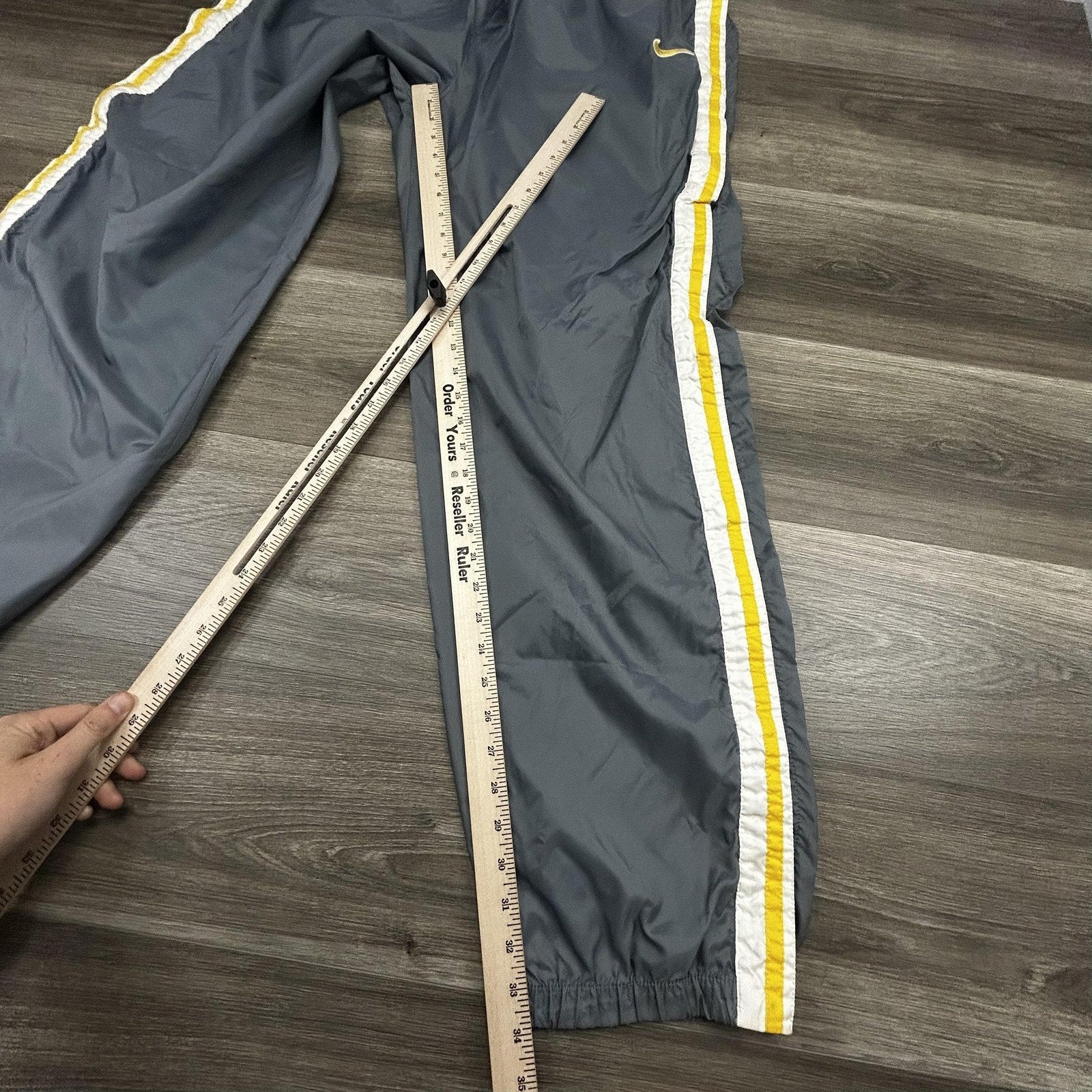 Vintage Nike Track Pants Mens XXL Gray Tearaway Side Stripe Lined Basketball 90s