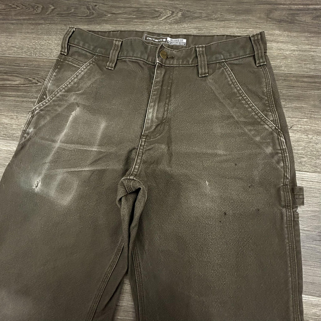 Carhartt Carpenter Pants Mens 32x30 Green Brown Rugged Flex Relaxed Fit BN3279