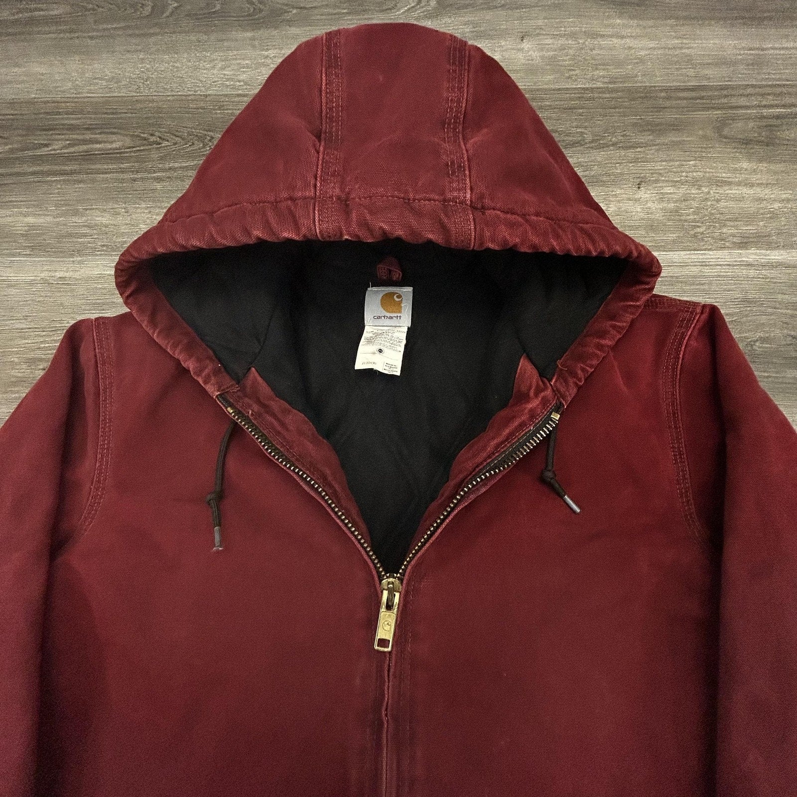 Vintage Carhartt Jacket Mens Medium Tall Red Canvas J130 CRI Crimson 90s USA