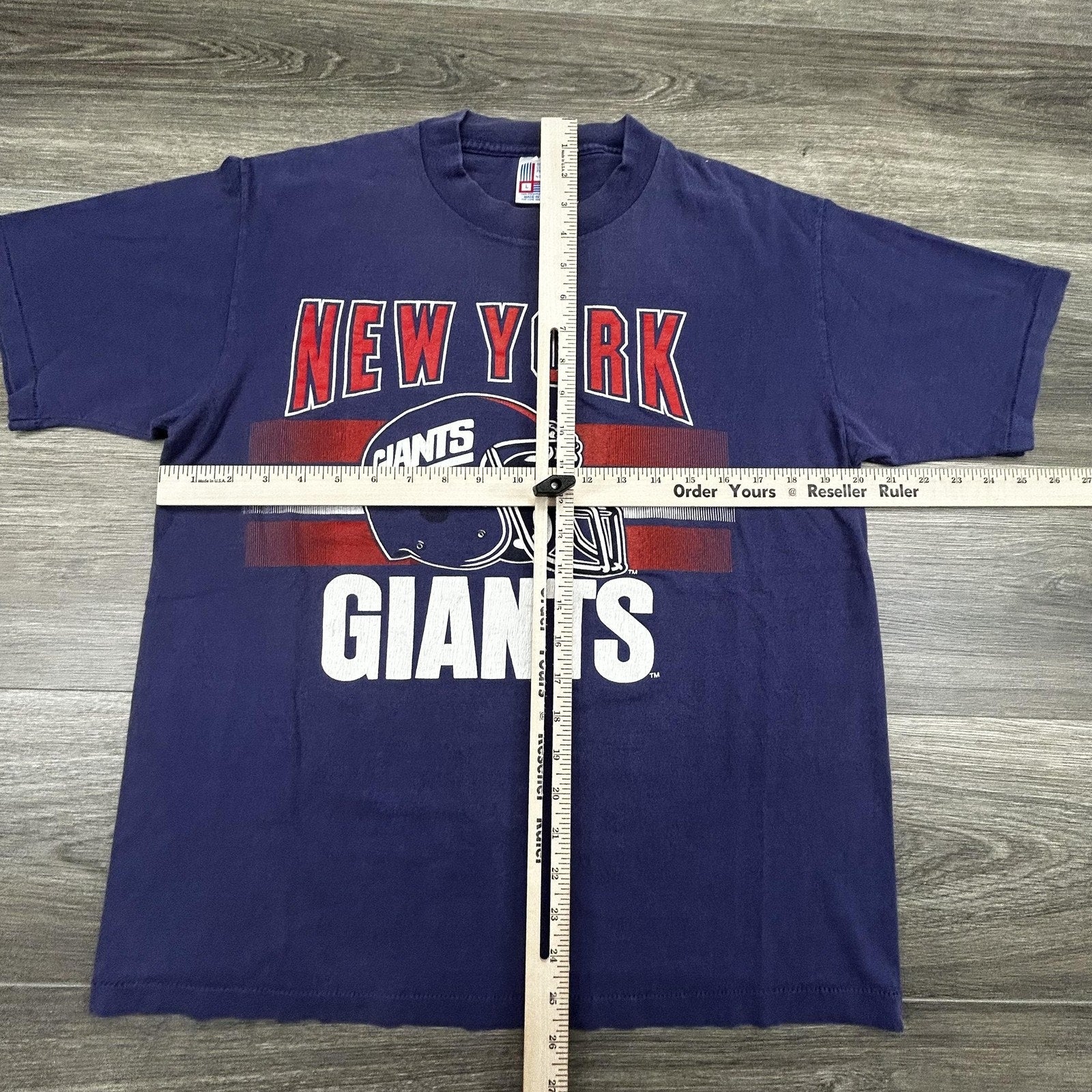 Vintage New York Giants Shirt Mens Large Blue NFL Football Single Stitch USA 90s