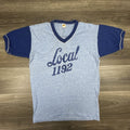Vintage 70s Russell Athletic Ringer Shirt Mens Large Blue Union Gold Tag USA