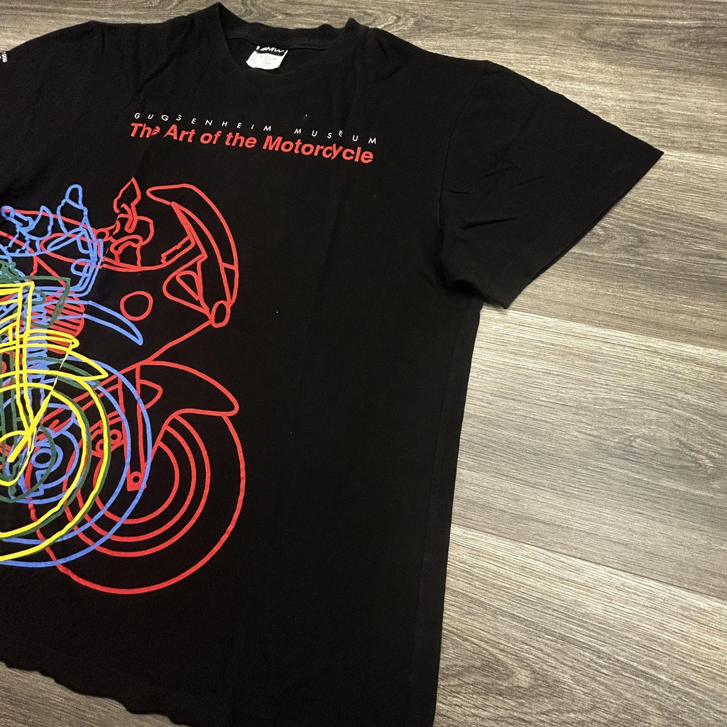 Vintage BMW Motorcycle Guggenheim Museum Shirt Mens Large Black Neon 90s Canada