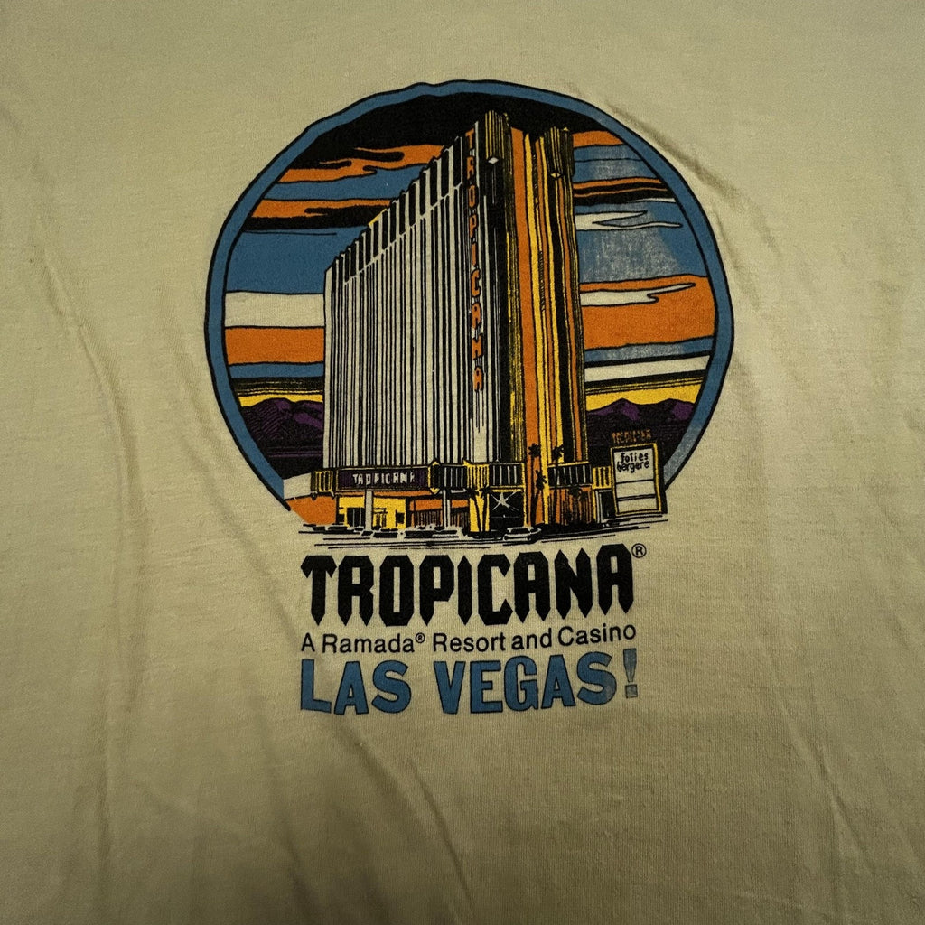 Vintage 80s Tropicana Las Vegas Shirt Mens Large Casino Faded Paper Thin USA