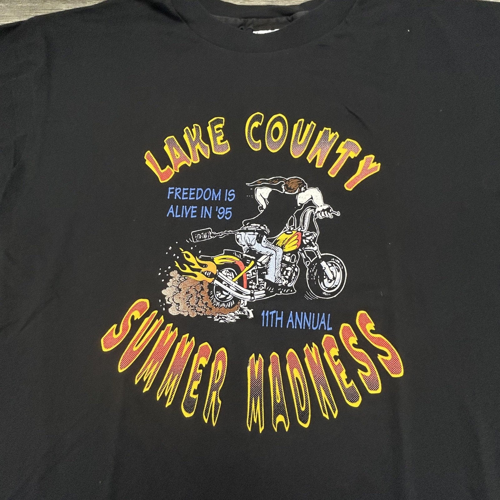 Vintage Motorcycle Shirt Mens Large Black Biker Single Stitch Made in USA 90s