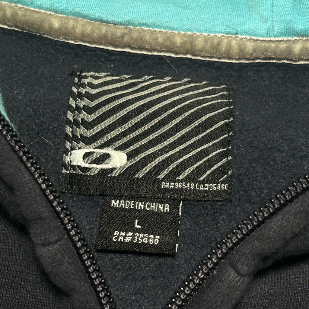 Vintage Oakley Software Hoodie Mens Large Blue Full Zip Tech Gorp RARE Y2K