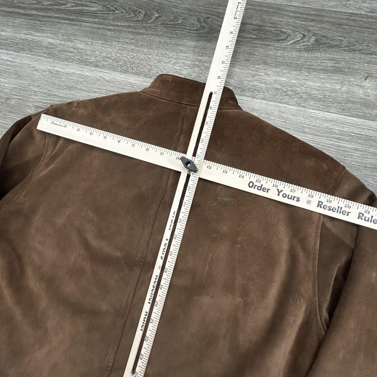 Vintage Polo Ralph Lauren Suede Leather Jacket Mens Large Brown Moto Wool Lined