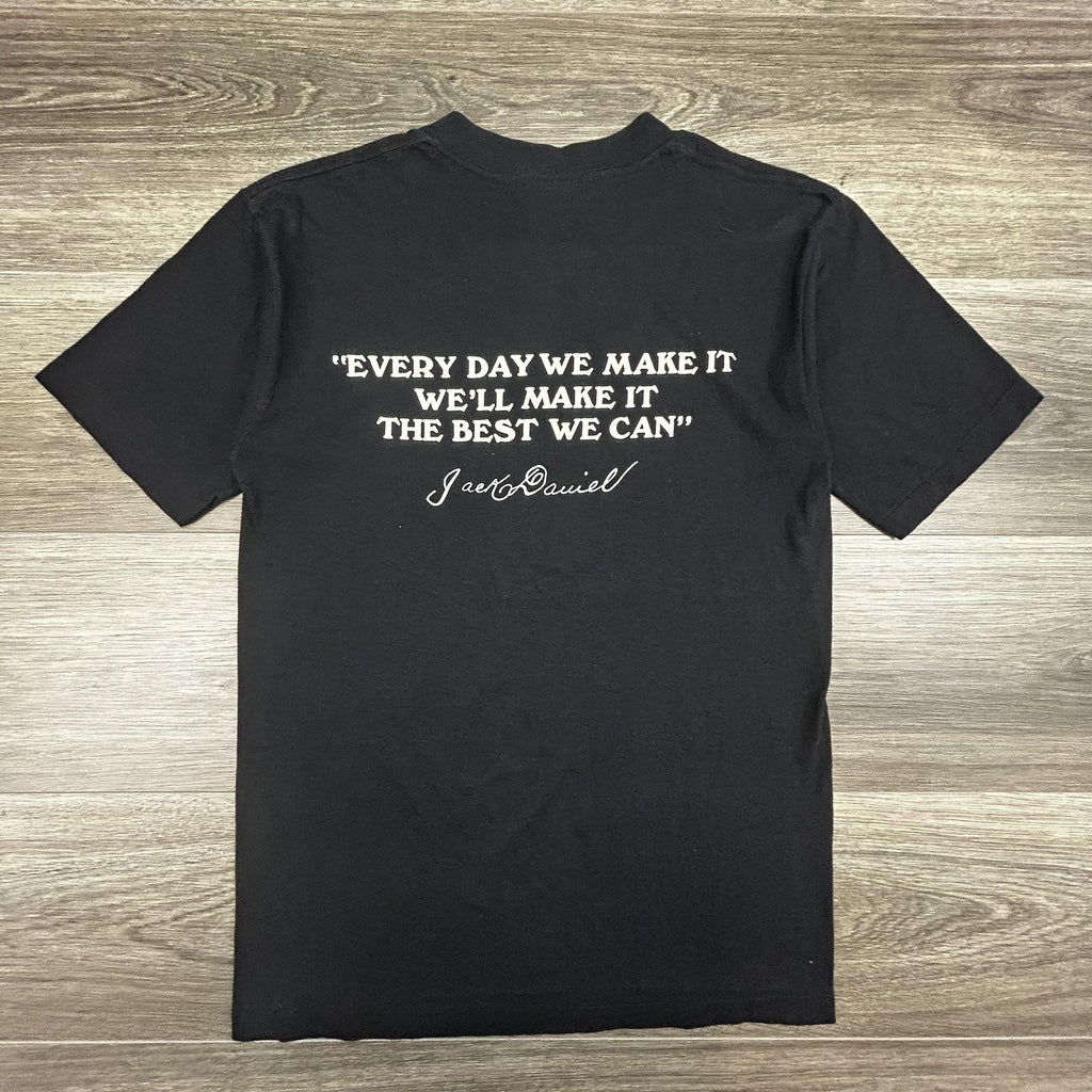 Vintage 80s Jack Daniel's Whiskey Shirt Mens Medium Black Single Stitch USA