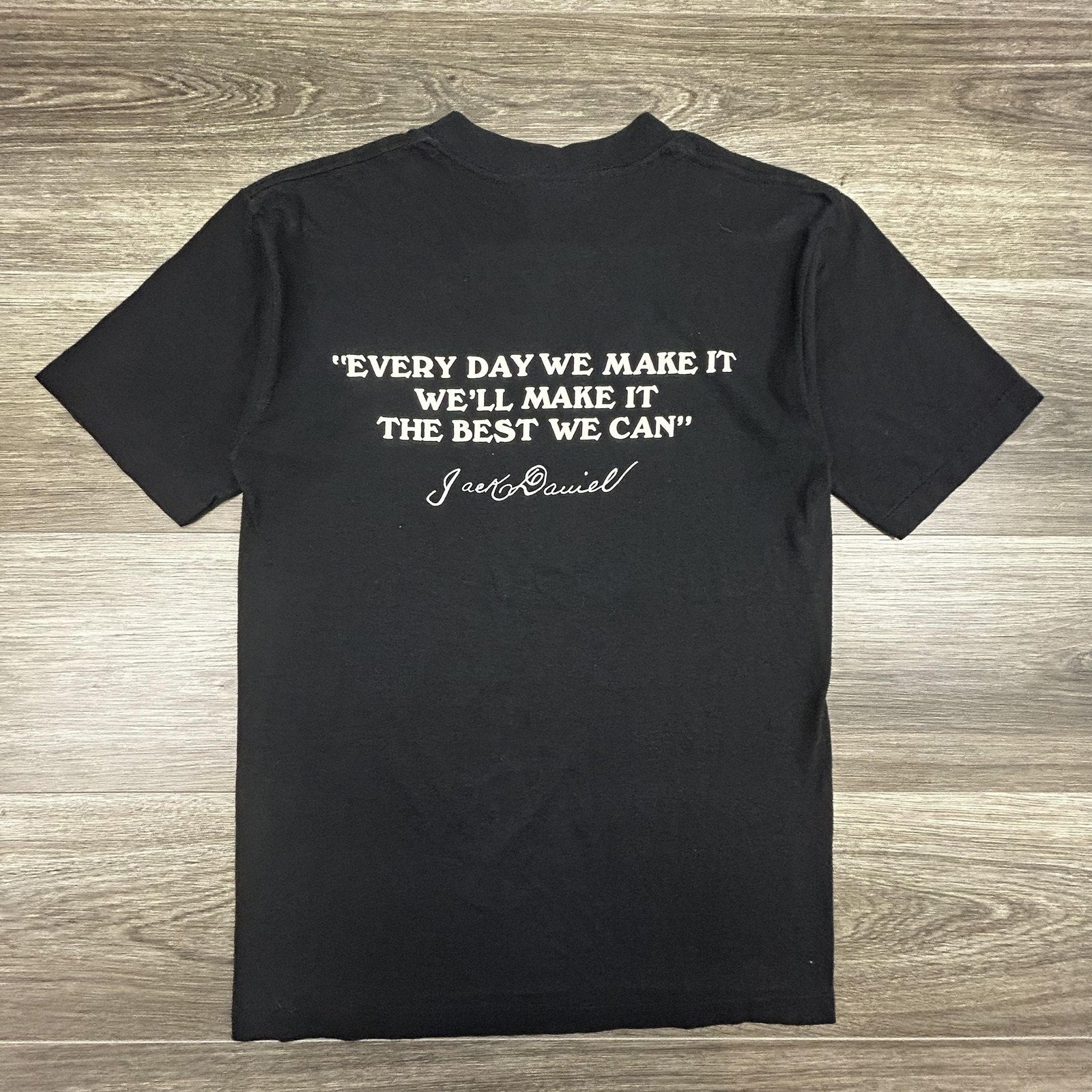 Vintage 80s Jack Daniel's Whiskey Shirt Mens Medium Black Single Stitch USA