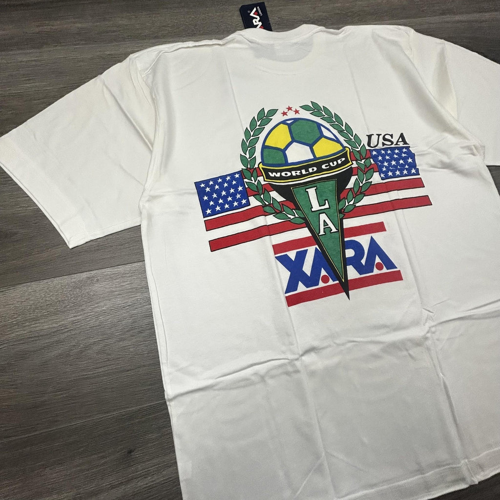Vintage World Cup Shirt Mens Large White Team USA Los Angeles Xara Soccer 90s