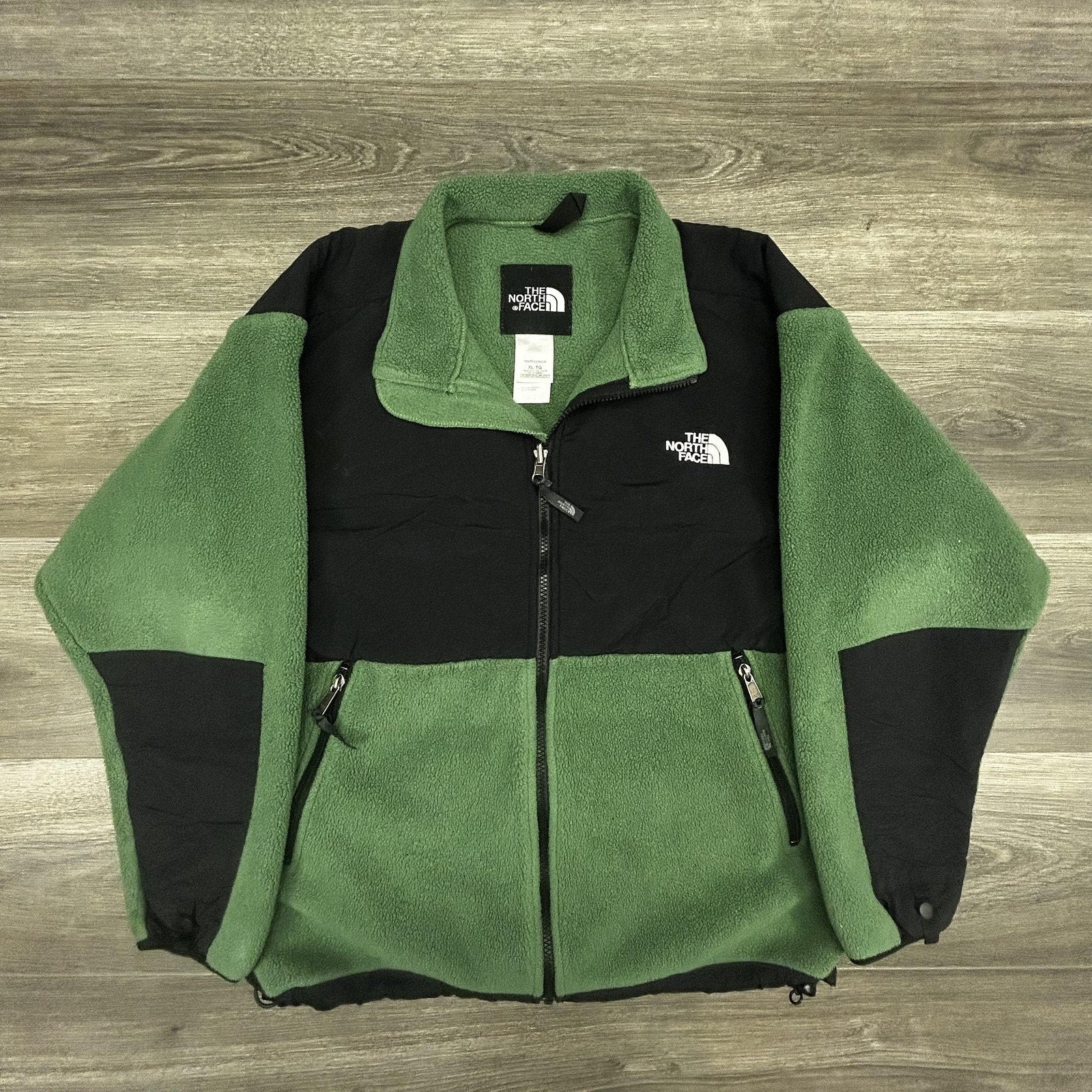 Vintage North Face Retro Denali Fleece Jacket Youth XL Green Gorp Hiking 90s