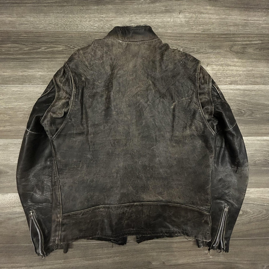 True Vintage 50s Brooks Motorcycle Leather Jacket Large Talon Zipper Biker Cafe