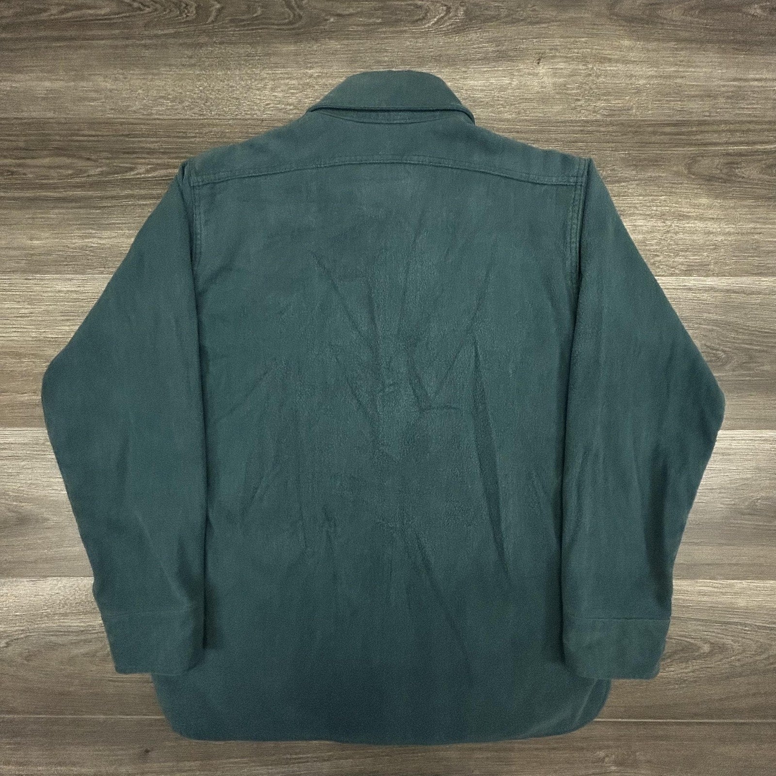 Vintage Woolrich Chamois Flannel Shirt Mens Large Green Long Sleeve Button 90s