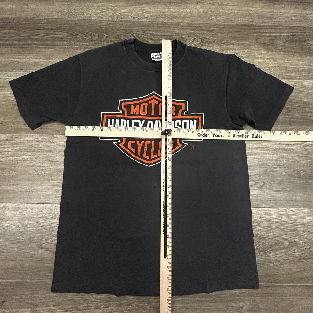 Vintage 80s Harley Davidson Shirt Mens Large Black Single Stitch Faded Made USA