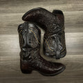 Dan Post Caiman Alligator Leather Cowboy Boots Brown Exotic Size 12 EW DP2386
