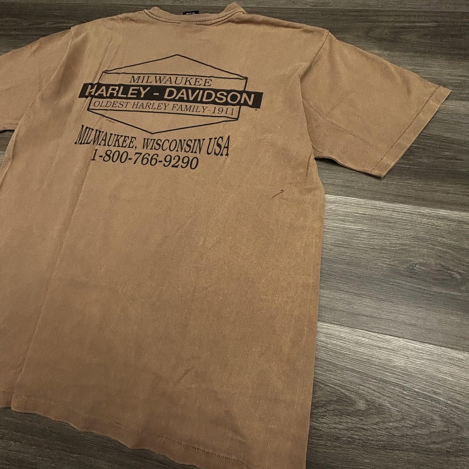 Vintage 90s Harley Davidson Shirt Mens XL Brown Single Stitch 1997 Made in USA
