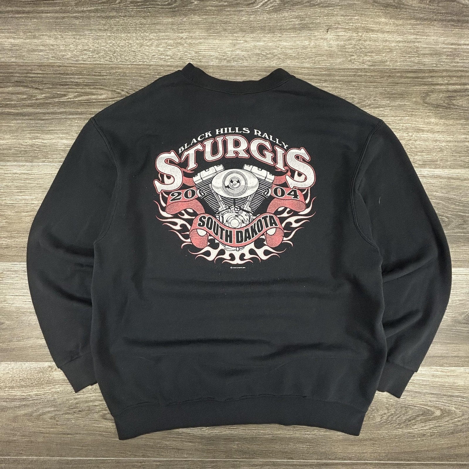 Vintage Sturgis Sweatshirt Mens Large Black Hills Rally Eagle Harley Davidson