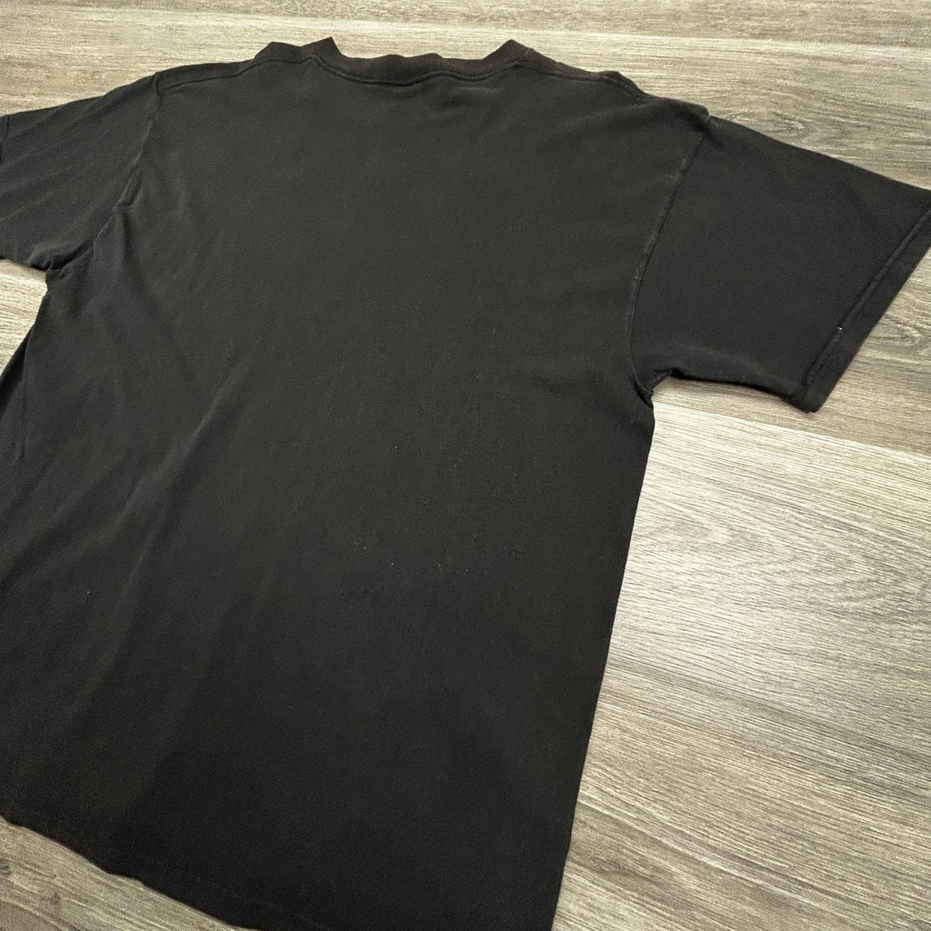 Vintage Harley Davidson Shirt Mens XL Black Winged Engine Chrome Biker 90s USA