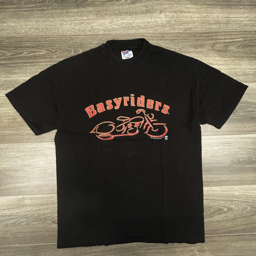 Vintage Easyriders Shirt Mens Large Black Faded Single Stitch Biker 90s USA 1994