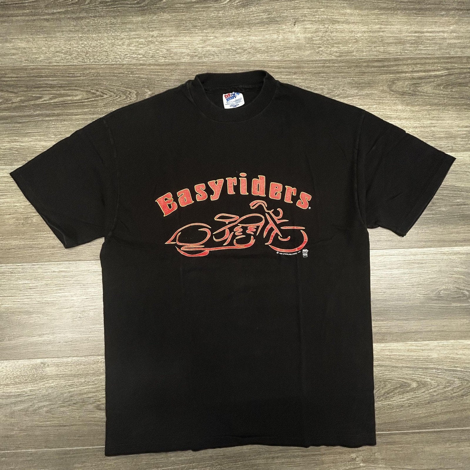 Vintage Easyriders Shirt Mens Large Black Faded Single Stitch Biker 90s USA 1994