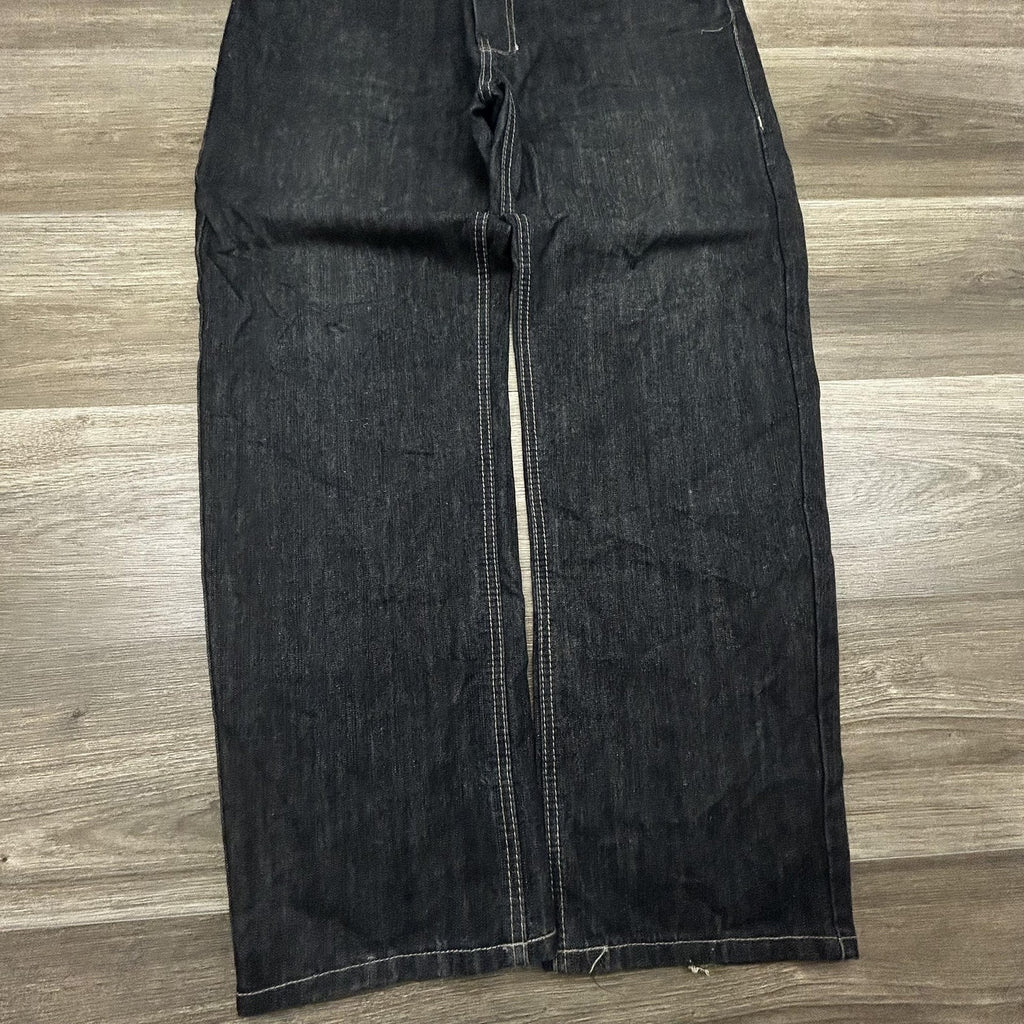 Vintage Southpole Jeans Mens 36x30 Dark Wash Baggy Wide Leg Denim Logo Y2K
