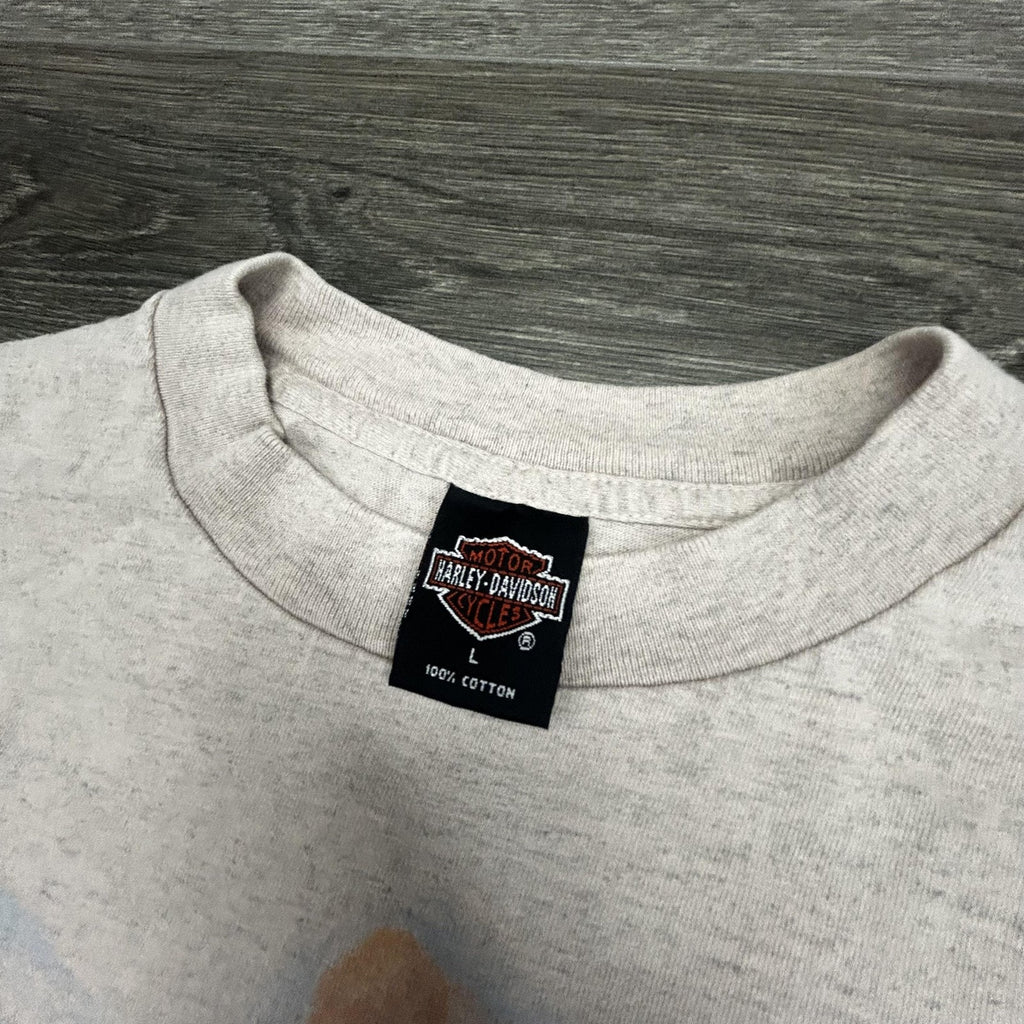 Vintage Harley Davidson Shirt Mens Large Long Sleeve Wolf Eagle 90s 1995 USA