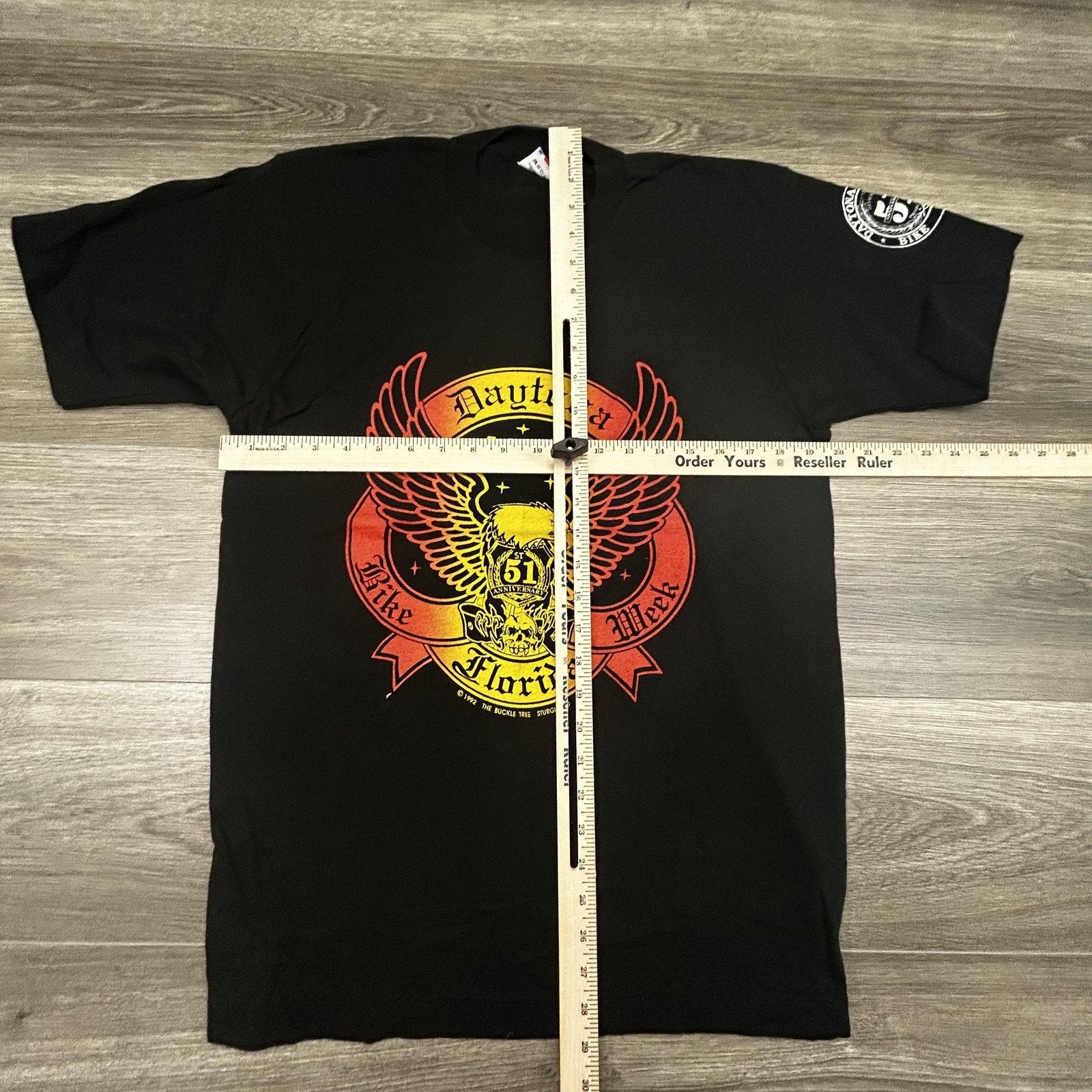 Vintage Daytona Bike Week Shirt Mens Large Black Eagle Single Stitch 90s USA