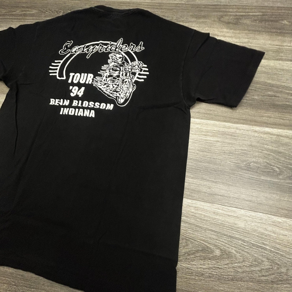 Vintage Easyriders Shirt Mens Large Black Faded Single Stitch Biker 90s USA 1994