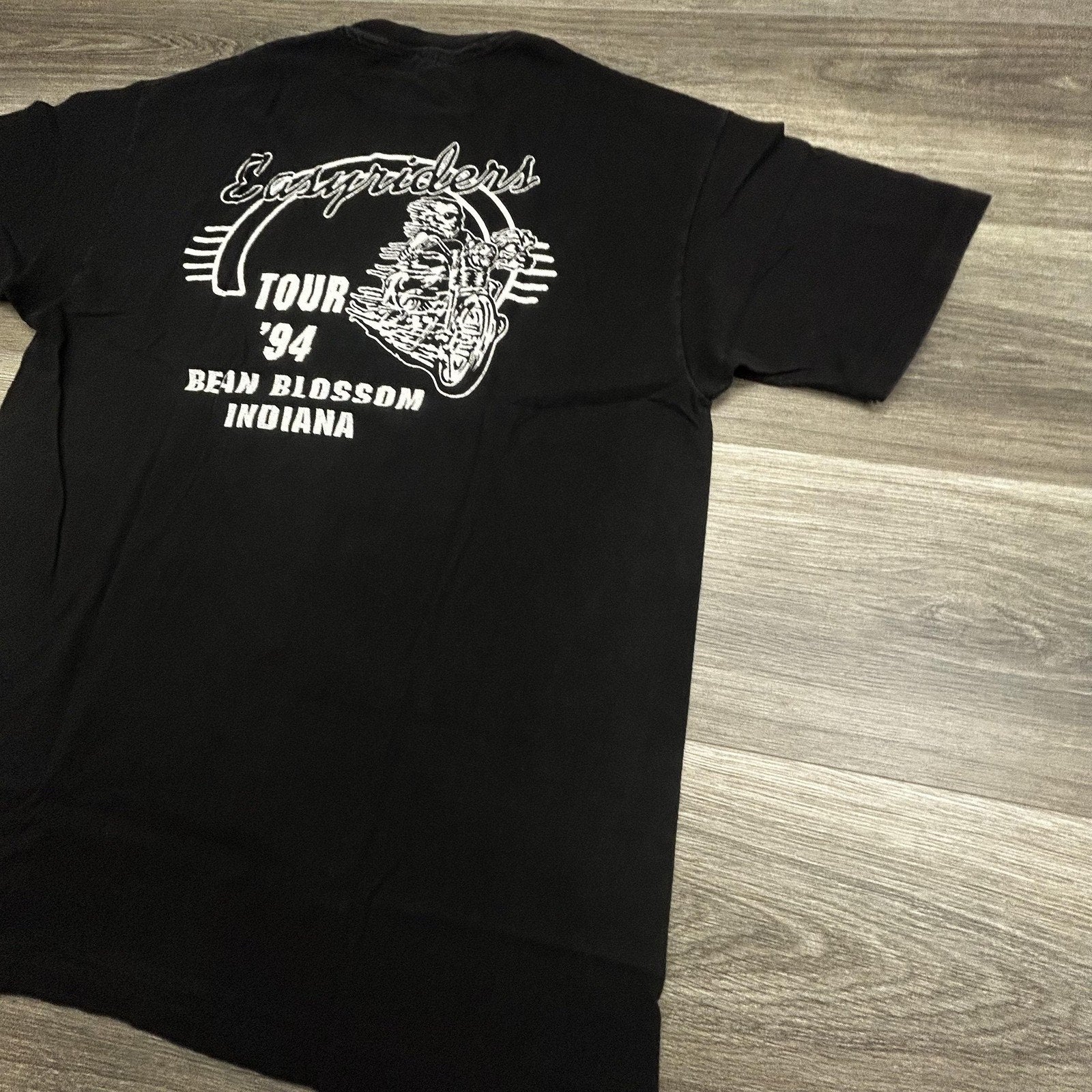 Vintage Easyriders Shirt Mens Large Black Faded Single Stitch Biker 90s USA 1994