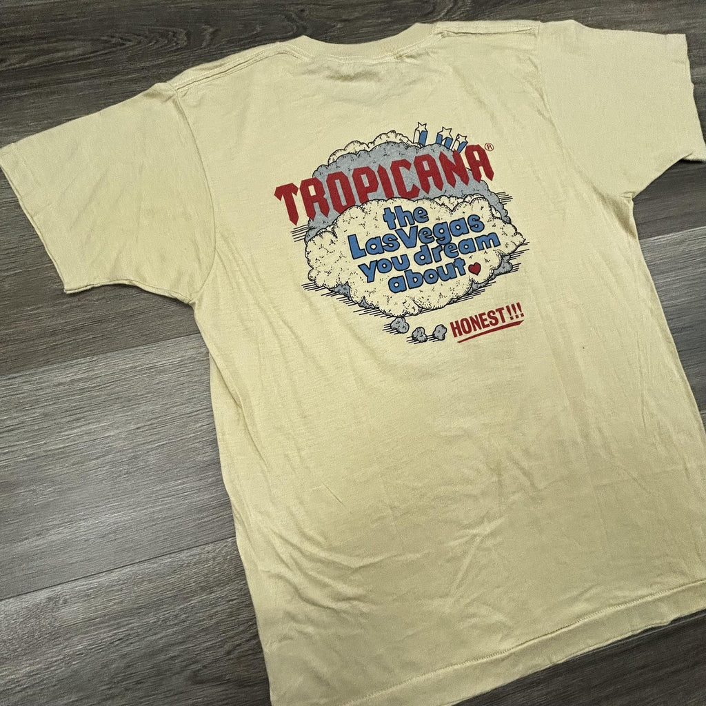 Vintage 80s Tropicana Las Vegas Shirt Mens Large Casino Faded Paper Thin USA