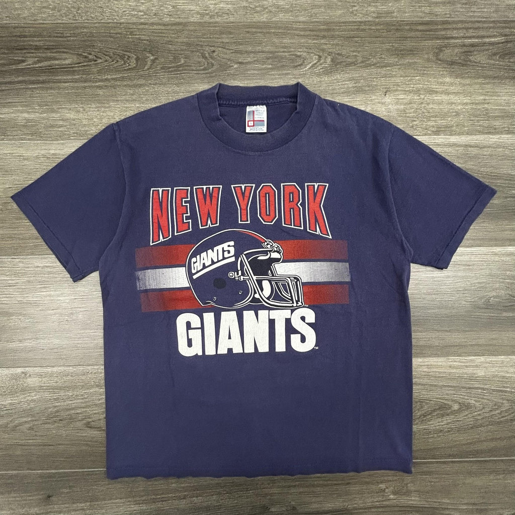Vintage New York Giants Shirt Mens Large Blue NFL Football Single Stitch USA 90s