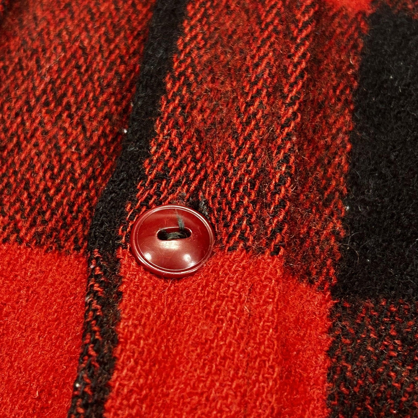True Vintage 50s Woolrich Flannel Shirt Jacket Mens Medium Buffalo Plaid USA