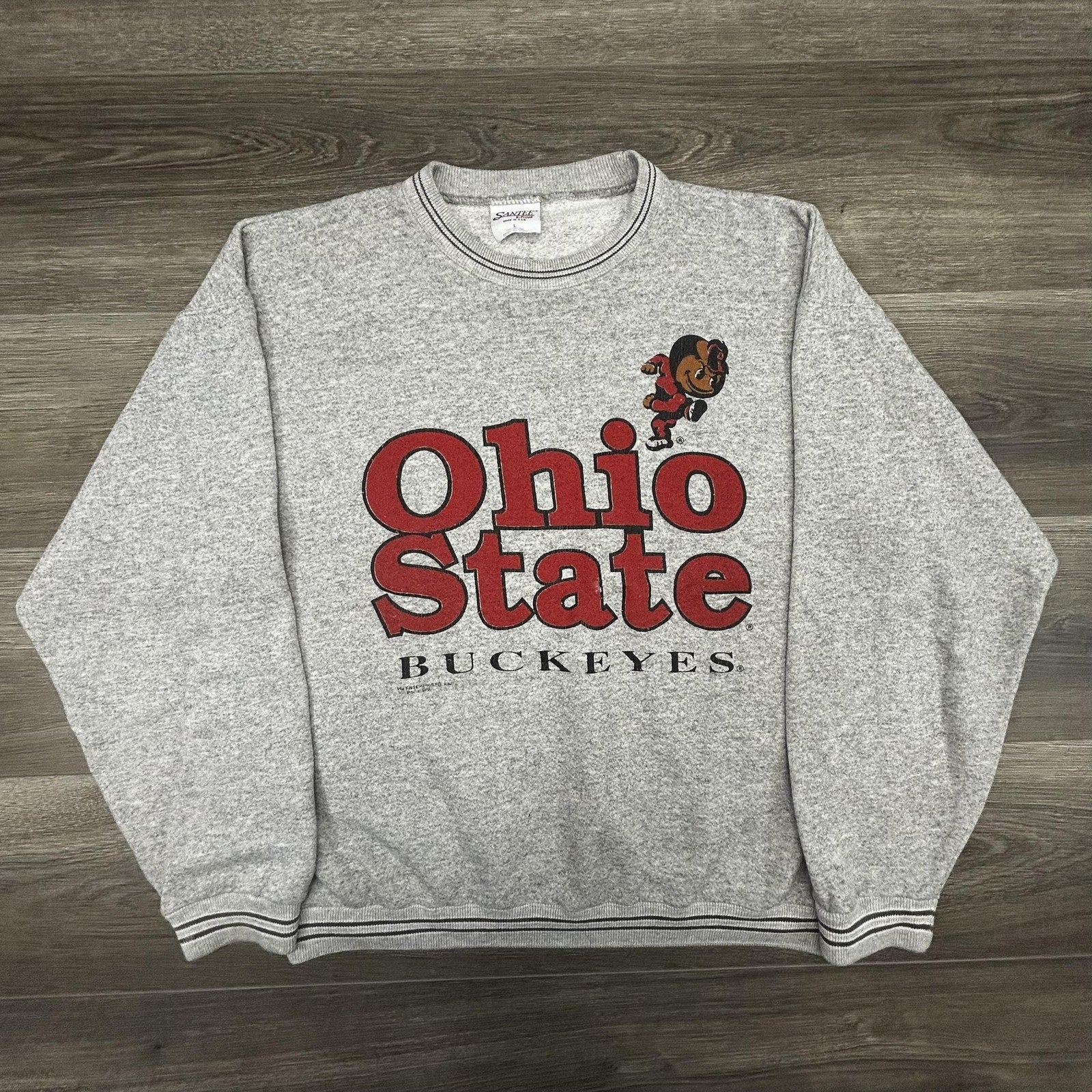 Vintage Ohio State Buckeyes Sweatshirt Mens Large Gray Brutus Football USA 90s