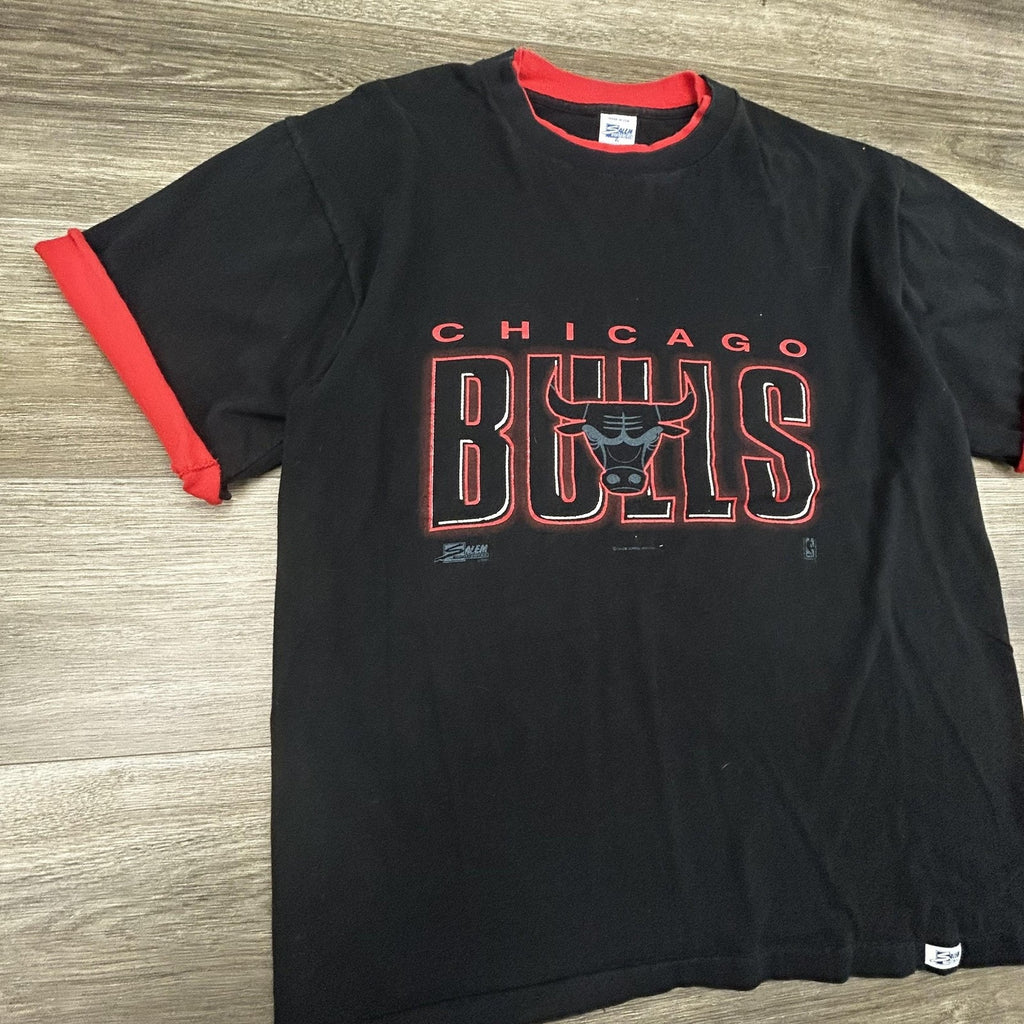 Vintage Chicago Bulls Shirt Mens XL Black Double Sleeve NBA Basketball 90s USA