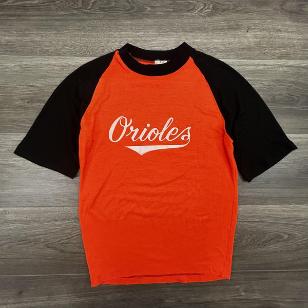 Vintage 60s Baltimore Orioles Shirt Mens Small Orange MLB Baseball Raglan USA