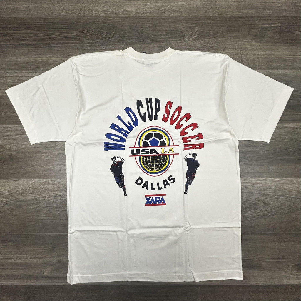 Vintage World Cup Shirt Mens Large White Dallas LA XARA Soccer Deadstock USA 90s