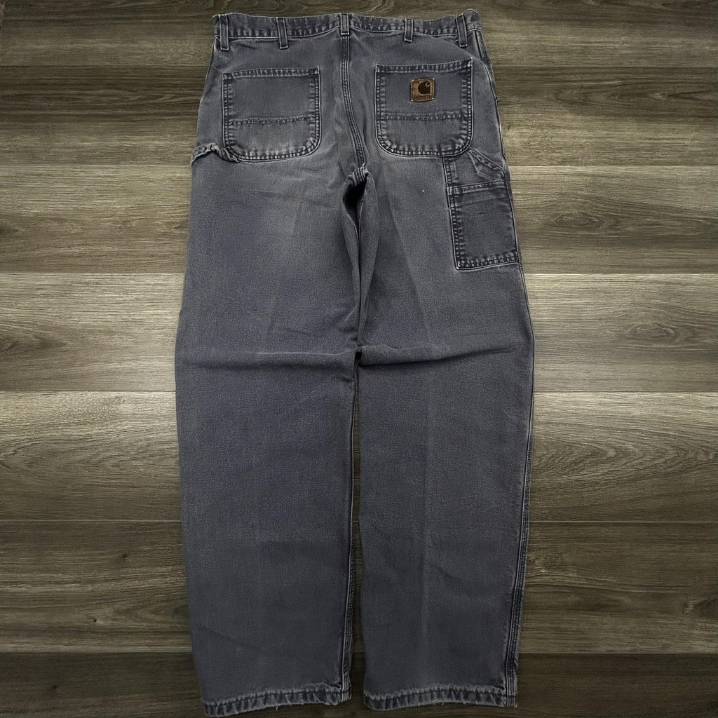 Vintage Carhartt Carpenter Pants Mens 38x32 B11 PTL Blue Baggy Relaxed Faded 90s