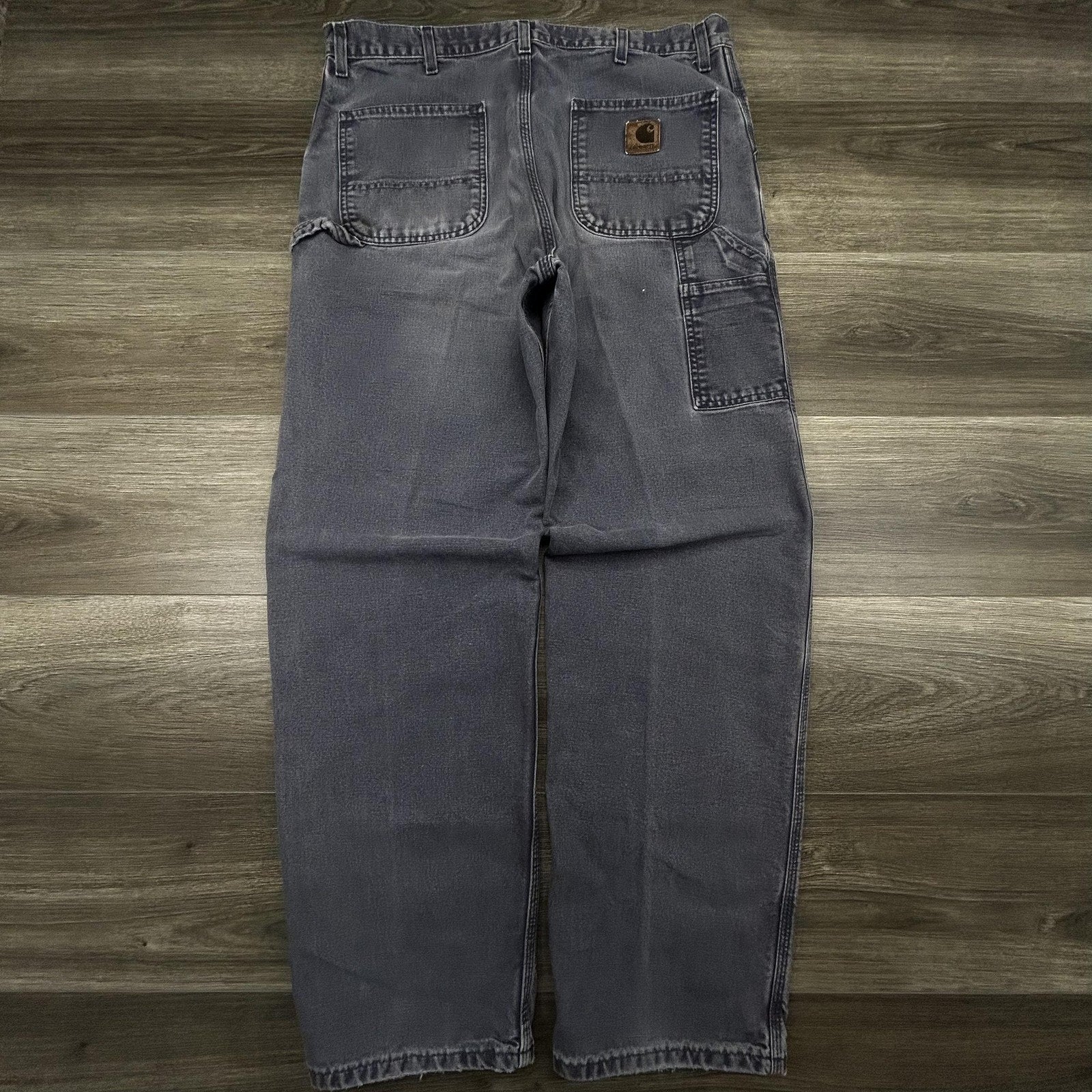 Vintage Carhartt Carpenter Pants Mens 38x32 B11 PTL Blue Baggy Relaxed Faded 90s