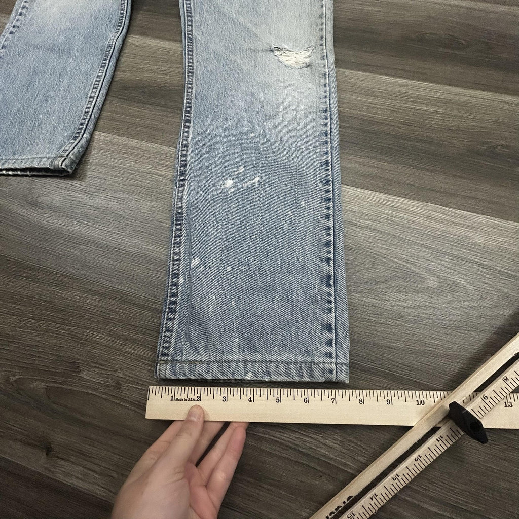 Vintage Levi's 505 Jeans Mens 30x28 Light Wash Straight Leg Orange Tab USA 90s