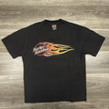 Vintage Harley Davidson Shirt Mens Large Black Flames Las Vegas 1998 90s USA