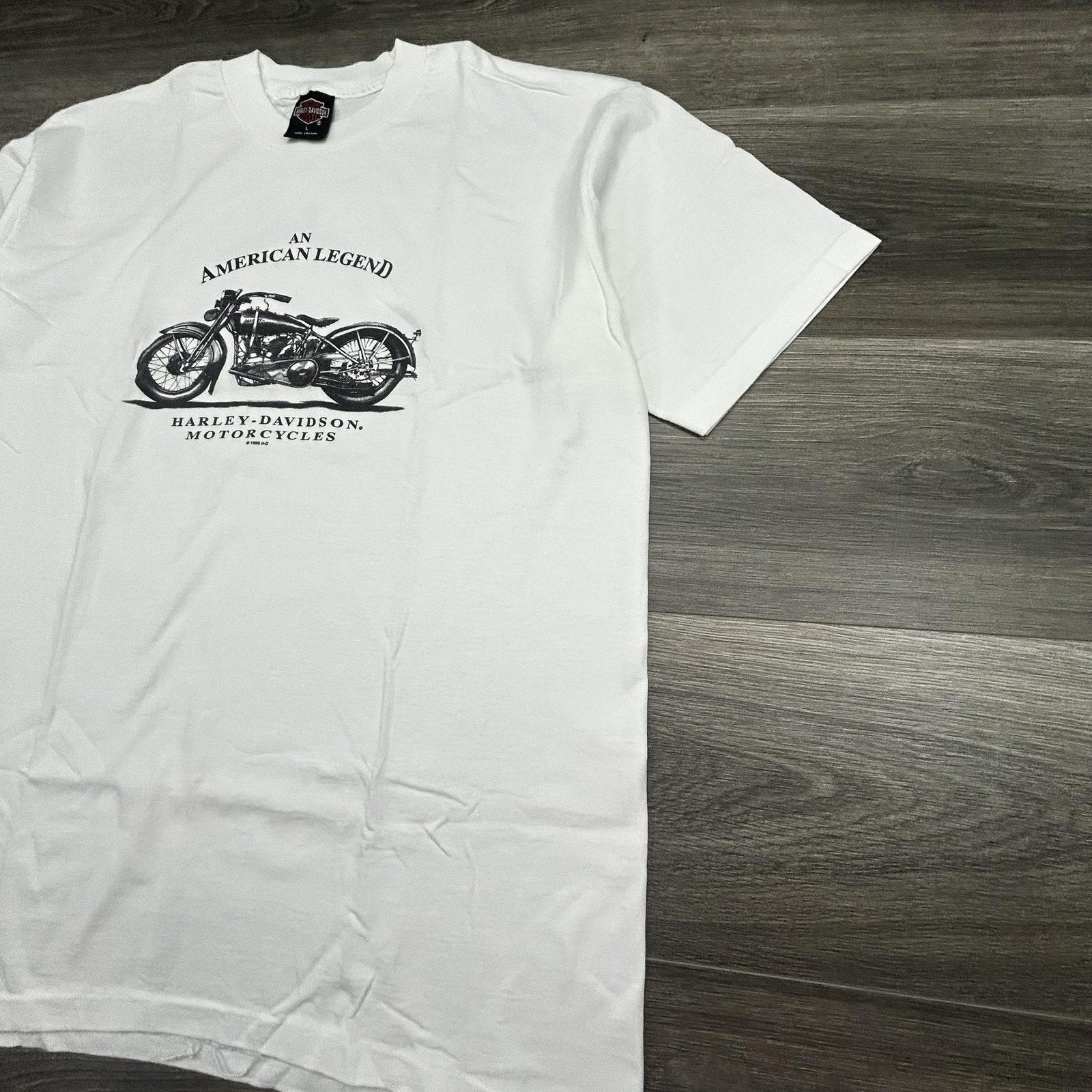 Vintage Harley Davidson Shirt Mens Large White Washington DC 1995 90s USA Biker