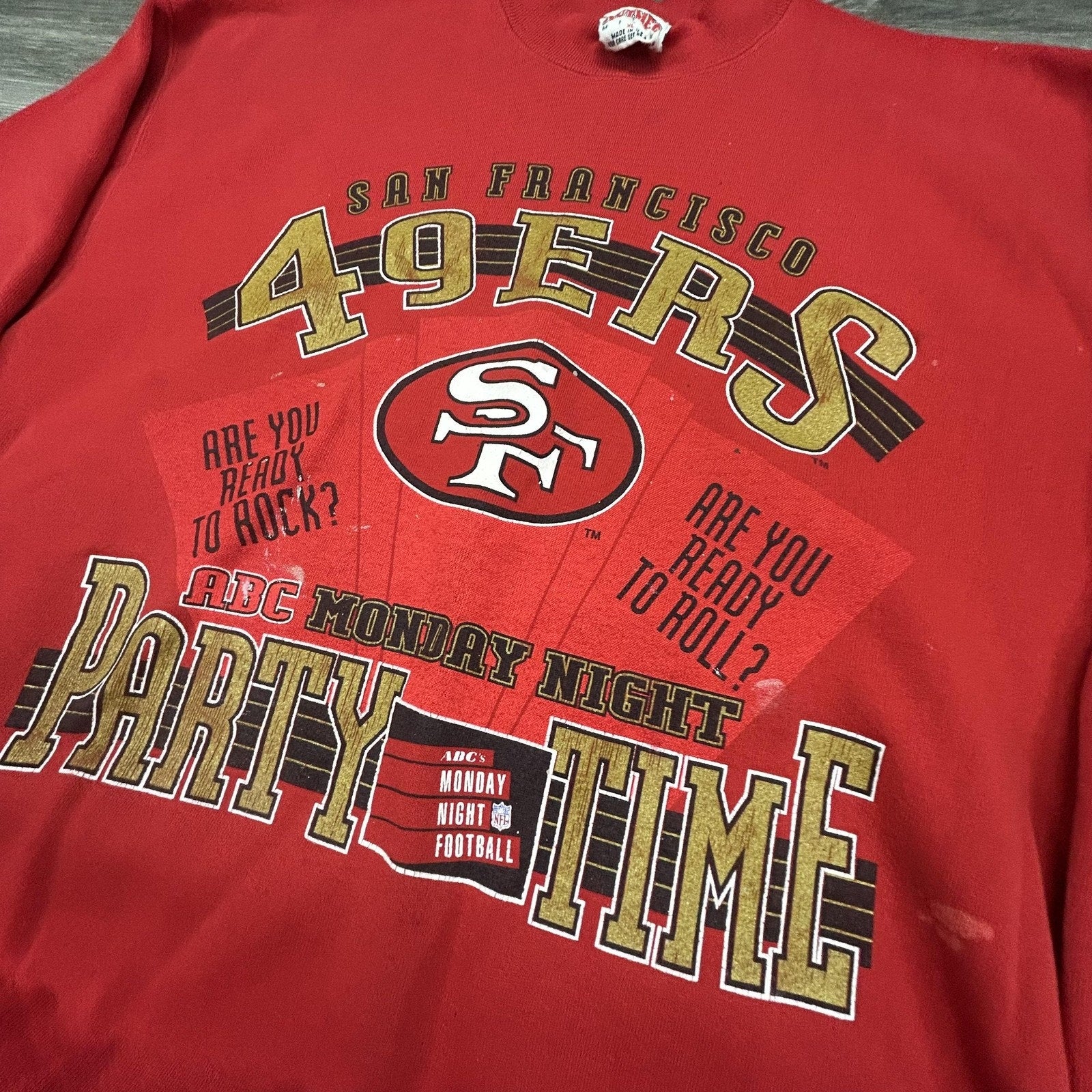 Vintage San Francisco 49ers Sweatshirt Mens XL Red NFL Football Nutmeg 90s USA