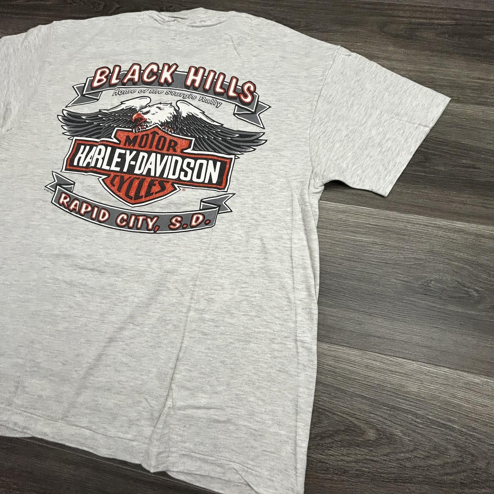 Vintage Harley Davidson Shirt Mens Large Gray Sturgis Eagle Skull 1997 90s USA