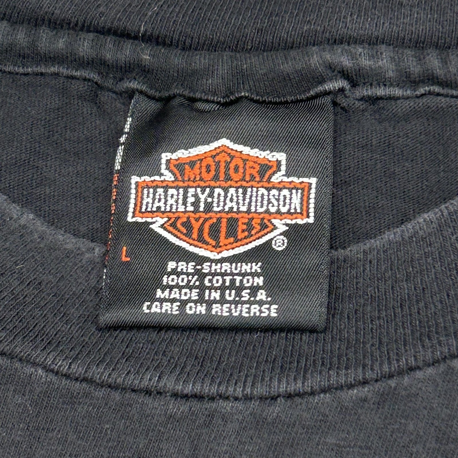 Vintage Harley Davidson Shirt Mens Large Black Midway Eagle Biker 1995 USA 90s