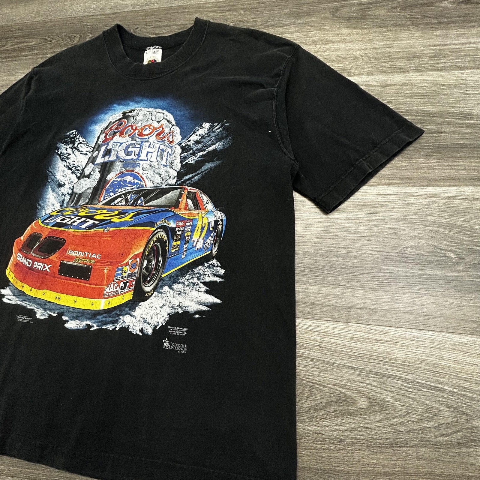Vintage NASCAR Shirt Mens Large Black Coors Light Kyle Petty Racing 1995 USA