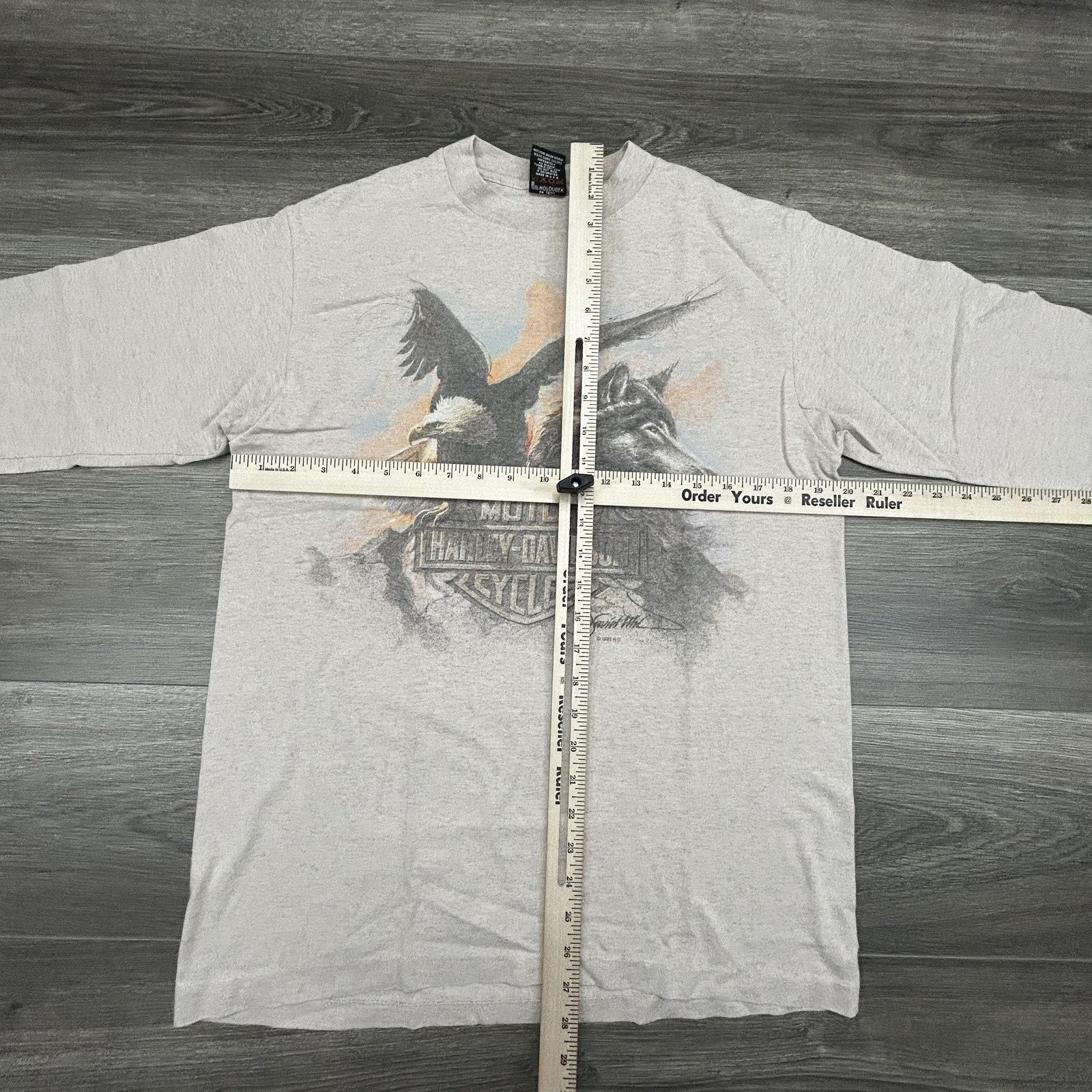 Vintage Harley Davidson Shirt Mens Large Long Sleeve Wolf Eagle 90s 1995 USA