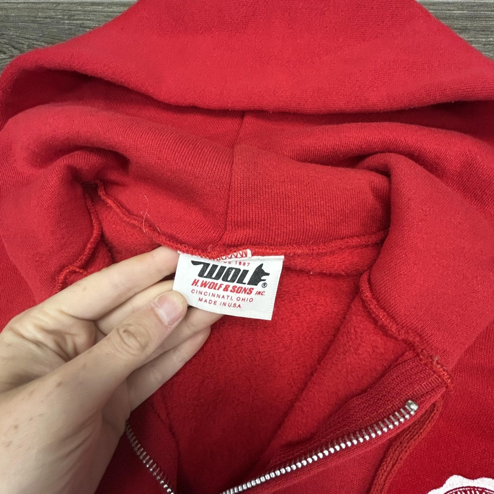 Vintage Indiana Hoosiers Full ZIp Hoodie Mens Small Red NCAA Made in USA 80s